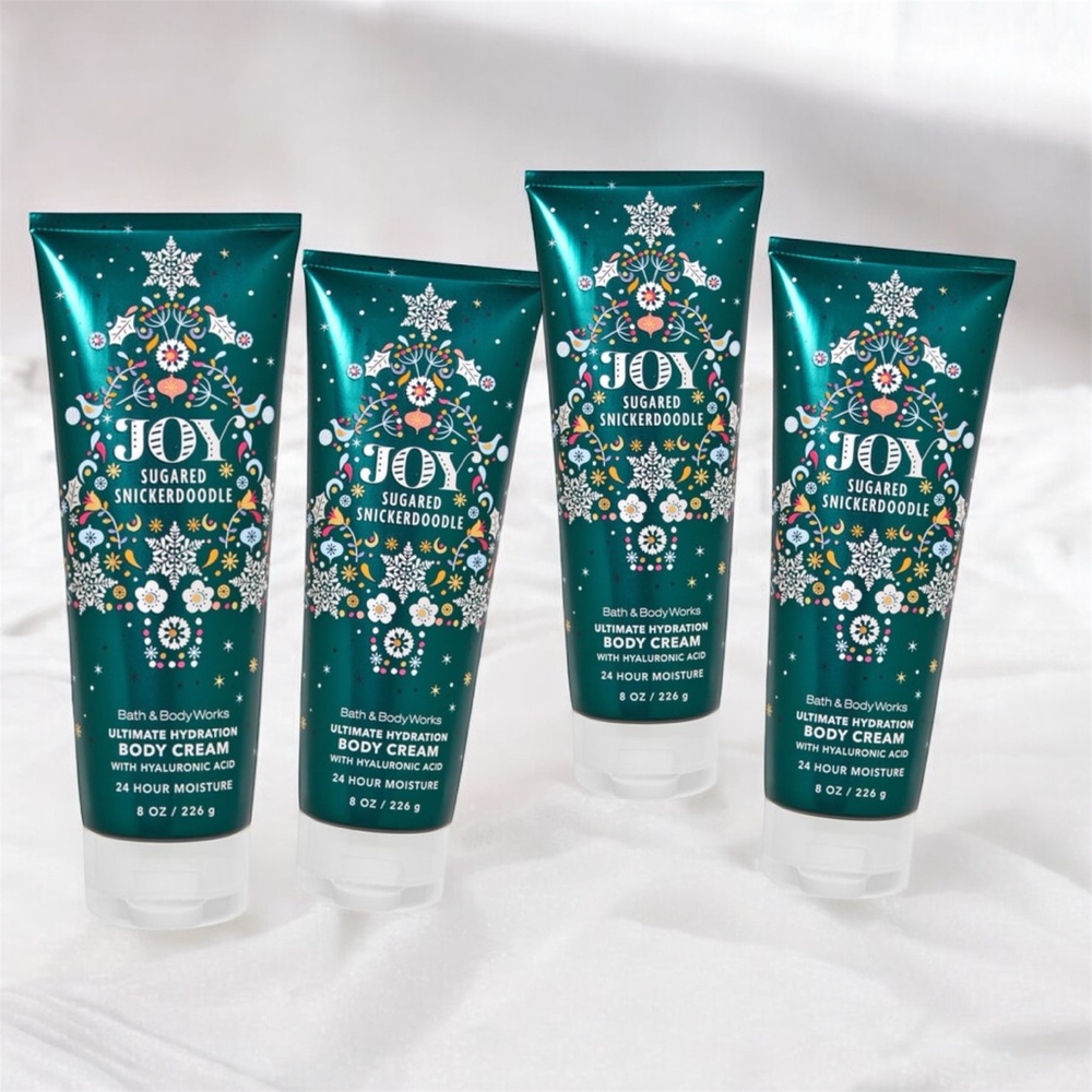 4 Bath & Body Works Joy Sugared Snickerdoodle Body Cream - Teal